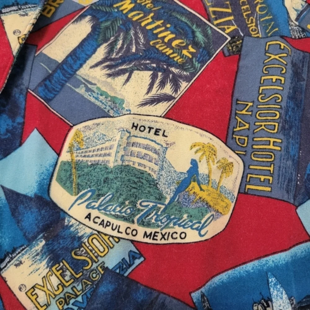 Polo Ralph Lauren Men's Vintage Hawaiian Shirt Size‎ XL Red Blue Vacation Travel
